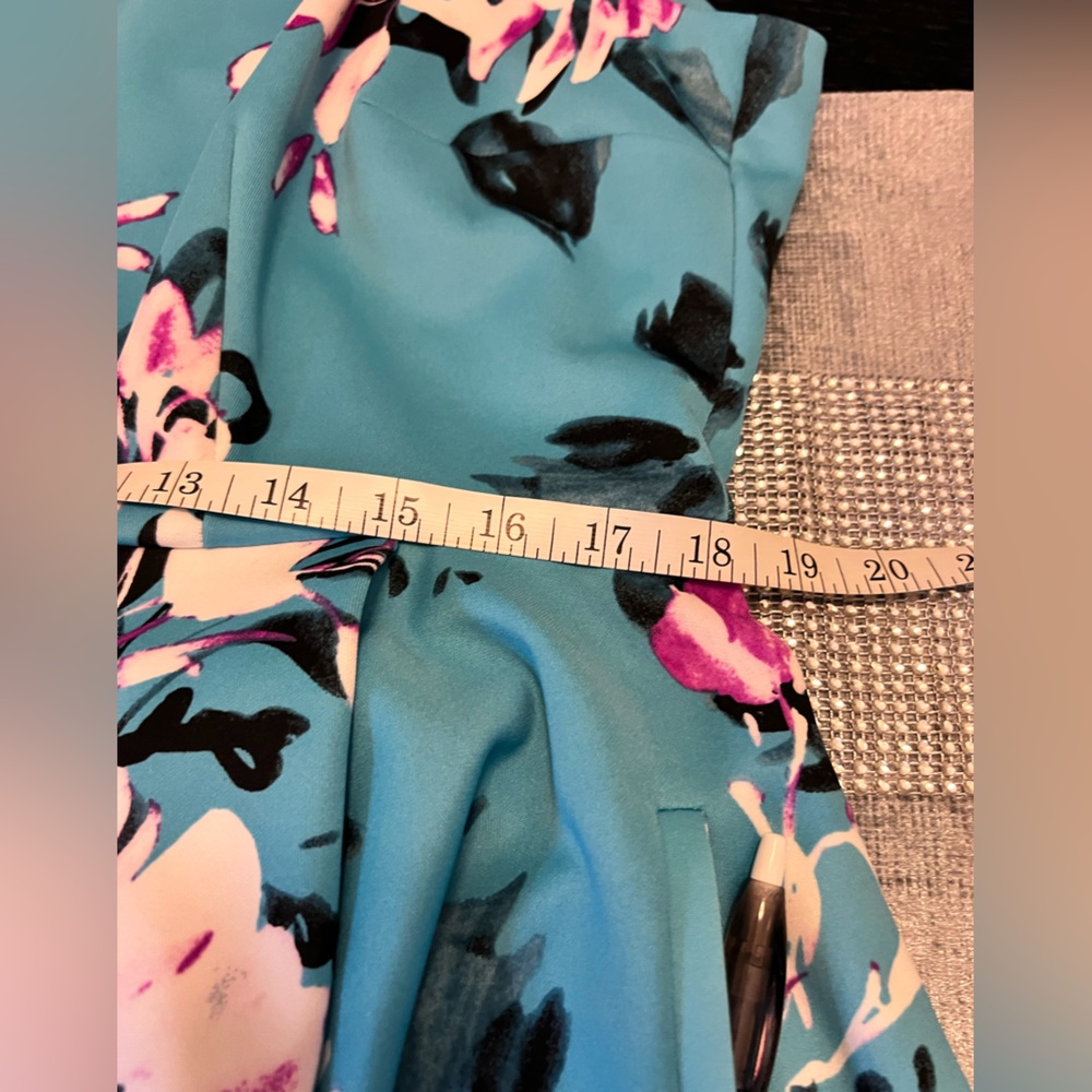 B12 Roz & Ali Women’s Turquoise Floral Dress Size 14. - Picture 8 of 14